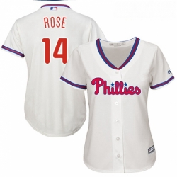 Womens Majestic Philadelphia Phillies 14 Pete Rose Authentic Cream Alternate Cool Base MLB Jersey Womens Majestic Philadelphia Phillies 14 Pete Rose Authentic Cream Alternate Cool Base MLB Jersey