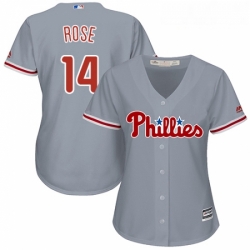 Womens Majestic Philadelphia Phillies 14 Pete Rose Authentic Grey Road Cool Base MLB Jersey Womens Majestic Philadelphia Phillies 14 Pete Rose Authentic Grey Road Cool Base MLB Jersey