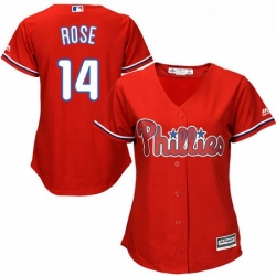 Womens Majestic Philadelphia Phillies 14 Pete Rose Replica Red Alternate Cool Base MLB Jersey Womens Majestic Philadelphia Phillies 14 Pete Rose Replica Red Alternate Cool Base MLB Jersey