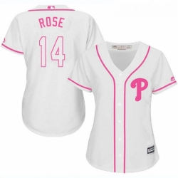 Womens Majestic Philadelphia Phillies 14 Pete Rose Replica White Fashion Cool Base MLB Jersey Womens Majestic Philadelphia Phillies 14 Pete Rose Replica White Fashion Cool Base MLB Jersey