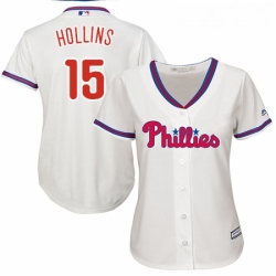 Womens Majestic Philadelphia Phillies 15 Dave Hollins Replica Cream Alternate Cool Base MLB Jersey Womens Majestic Philadelphia Phillies 15 Dave Hollins Replica Cream Alternate Cool Base MLB Jersey