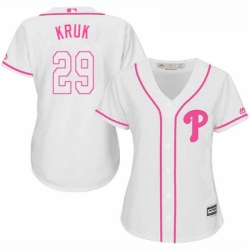 Womens Majestic Philadelphia Phillies 29 John Kruk Authentic White Fashion Cool Base MLB Jersey Womens Majestic Philadelphia Phillies 29 John Kruk Authentic White Fashion Cool Base MLB Jersey