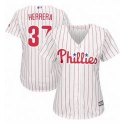 Womens Majestic Philadelphia Phillies 37 Odubel Herrera Replica WhiteRed Strip Home Cool Base MLB Jersey  Womens Majestic Philadelphia Phillies 37 Odubel Herrera Replica WhiteRed Strip Home Cool Base MLB Jersey