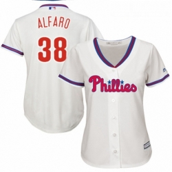 Womens Majestic Philadelphia Phillies 38 Jorge Alfaro Authentic Cream Alternate Cool Base MLB Jersey  Womens Majestic Philadelphia Phillies 38 Jorge Alfaro Authentic Cream Alternate Cool Base MLB Jersey