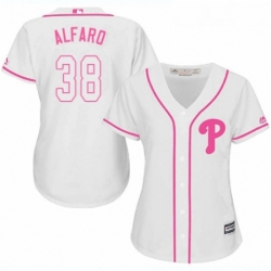 Womens Majestic Philadelphia Phillies 38 Jorge Alfaro Replica White Fashion Cool Base MLB Jersey  Womens Majestic Philadelphia Phillies 38 Jorge Alfaro Replica White Fashion Cool Base MLB Jersey