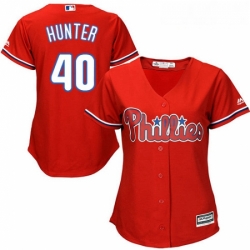 Womens Majestic Philadelphia Phillies 40 Tommy Hunter Replica Red Alternate Cool Base MLB Jersey  Womens Majestic Philadelphia Phillies 40 Tommy Hunter Replica Red Alternate Cool Base MLB Jersey