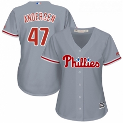 Womens Majestic Philadelphia Phillies 47 Larry Andersen Authentic Grey Road Cool Base MLB Jersey Womens Majestic Philadelphia Phillies 47 Larry Andersen Authentic Grey Road Cool Base MLB Jersey