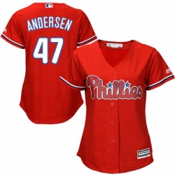 Womens Majestic Philadelphia Phillies 47 Larry Andersen Authentic Red Alternate Cool Base MLB Jersey Womens Majestic Philadelphia Phillies 47 Larry Andersen Authentic Red Alternate Cool Base MLB Jersey