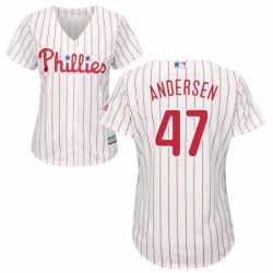 Womens Majestic Philadelphia Phillies 47 Larry Andersen Authentic WhiteRed Strip Home Cool Base MLB Jersey Womens Majestic Philadelphia Phillies 47 Larry Andersen Authentic WhiteRed Strip Home Cool Base MLB Jersey