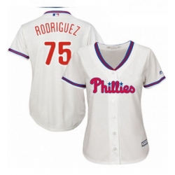 Womens Majestic Philadelphia Phillies 75 Francisco Rodriguez Replica Cream Alternate Cool Base MLB Jersey  Womens Majestic Philadelphia Phillies 75 Francisco Rodriguez Replica Cream Alternate Cool Base MLB Jersey
