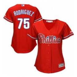 Womens Majestic Philadelphia Phillies 75 Francisco Rodriguez Replica Red Alternate Cool Base MLB Jersey  Womens Majestic Philadelphia Phillies 75 Francisco Rodriguez Replica Red Alternate Cool Base MLB Jersey