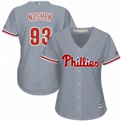 Womens Majestic Philadelphia Phillies 93 Pat Neshek Authentic Grey Road Cool Base MLB Jersey  Womens Majestic Philadelphia Phillies 93 Pat Neshek Authentic Grey Road Cool Base MLB Jersey