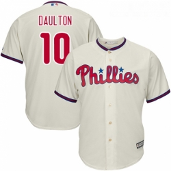 Youth Majestic Philadelphia Phillies 10 Darren Daulton Authentic Cream Alternate Cool Base MLB Jersey