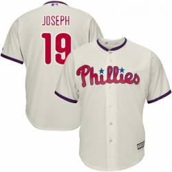 Youth Majestic Philadelphia Phillies 19 Tommy Joseph Authentic Cream Alternate Cool Base MLB Jersey 