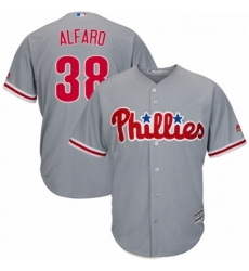 Youth Majestic Philadelphia Phillies 38 Jorge Alfaro Authentic Grey Road Cool Base MLB Jersey 