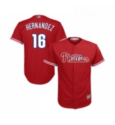 Youth Philadelphia Phillies 16 Cesar Hernandez Replica Red Alternate Cool Base Baseball Jersey 