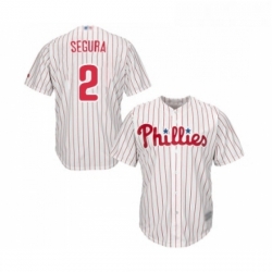 Youth Philadelphia Phillies 2 Jean Segura Replica White Red Strip Home Cool Base Baseball Jersey 