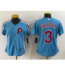 Youth Philadelphia Phillies  3 Bryce Harper Blue Stitched Jersey