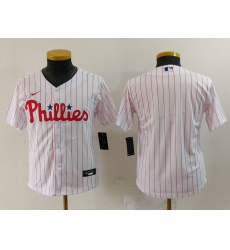 Youth Philadelphia Phillies Team  White Cool Base Stitched Baseball Jersey