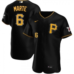 Men Pittsburgh Pirates 6 Starling Marte Men Nike Black Alternate 2020 Flex Base Player MLB Jersey