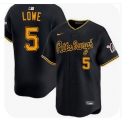 Men Pittsburgh Pirates Brandon Lowe #5 Flex Base Black Limited Jersey