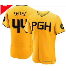 Men Pittsburgh Pirates Rowdy Tellez #44 City Connect Stitched Yellow Jersey