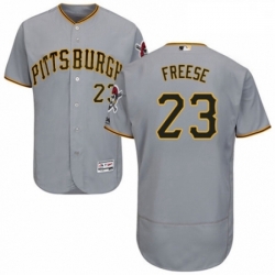 Mens Majestic Pittsburgh Pirates 23 David Freese Grey Road Flex Base Authentic Collection MLB Jersey