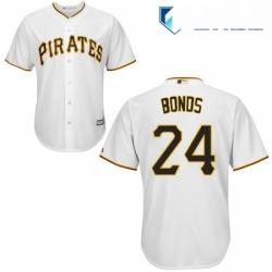 Mens Majestic Pittsburgh Pirates 24 Barry Bonds Replica White Home Cool Base MLB Jersey