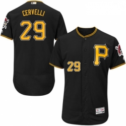 Mens Majestic Pittsburgh Pirates 29 Francisco Cervelli Black Alternate Flex Base Authentic Collection MLB Jersey