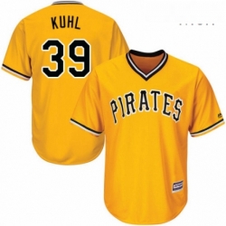 Mens Majestic Pittsburgh Pirates 39 Chad Kuhl Replica Gold Alternate Cool Base MLB Jersey 