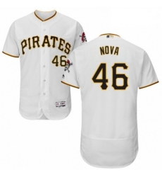 Mens Majestic Pittsburgh Pirates 46 Ivan Nova White Home Flex Base Authentic Collection MLB Jersey