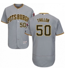 Mens Majestic Pittsburgh Pirates 50 Jameson Taillon Grey Road Flex Base Authentic Collection MLB Jersey