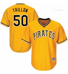 Mens Majestic Pittsburgh Pirates 50 Jameson Taillon Replica Gold Alternate Cool Base MLB Jersey 