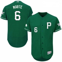 Mens Majestic Pittsburgh Pirates 6 Starling Marte Green Celtic Flexbase Authentic Collection MLB Jersey