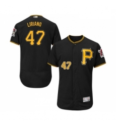 Mens Pittsburgh Pirates 47 Francisco Liriano Black Alternate Flex Base Authentic Collection Baseball Jersey