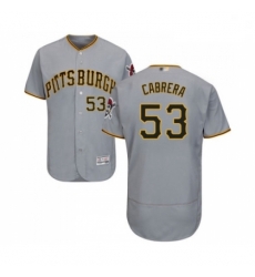 Mens Pittsburgh Pirates 53 Melky Cabrera Grey Road Flex Base Authentic Collection Baseball Jersey