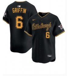 Nike Men's Pittsburgh Pirates Black Konnor Griffin #6 Stitched Flex Base Stitched Jersey