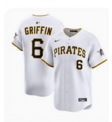 Nike Men's Pittsburgh Pirates White Konnor Griffin #6 Stitched Cool Base Stitched Jersey