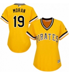 Womens Majestic Pittsburgh Pirates 19 Colin Moran Authentic Gold Alternate Cool Base MLB Jersey 