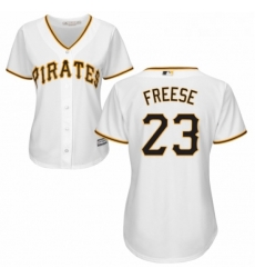 Womens Majestic Pittsburgh Pirates 23 David Freese Replica White Home Cool Base MLB Jersey 