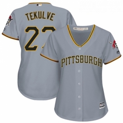 Womens Majestic Pittsburgh Pirates 27 Kent Tekulve Replica Grey Road Cool Base MLB Jersey