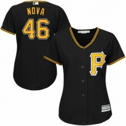 Womens Majestic Pittsburgh Pirates 46 Ivan Nova Replica Black Alternate Cool Base MLB Jersey 