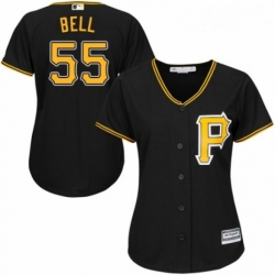 Womens Majestic Pittsburgh Pirates 55 Josh Bell Replica Black Alternate Cool Base MLB Jersey 