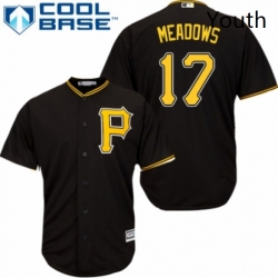 Youth Majestic Pittsburgh Pirates 17 Austin Meadows Replica Black Alternate Cool Base MLB Jersey 