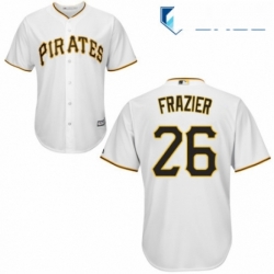 Youth Majestic Pittsburgh Pirates 26 Adam Frazier Authentic White Home Cool Base MLB Jersey 