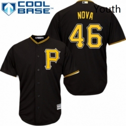 Youth Majestic Pittsburgh Pirates 46 Ivan Nova Authentic Black Alternate Cool Base MLB Jersey 