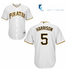 Youth Majestic Pittsburgh Pirates 5 Josh Harrison Authentic White Home Cool Base MLB Jersey