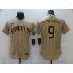 Men Nike San Diego Padres 9 Jake Cronenworth Sand Brown 2021 Road Player Jersey