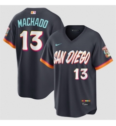 Men San Diego Padres  13 Manny Machado Obsidian 2026 City Connect Stadium Stitched Baseball Jersey
