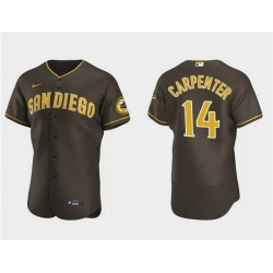 Men San Diego Padres 14 Matt Carpenter Brown Flex Base Stitched Baseball Jersey